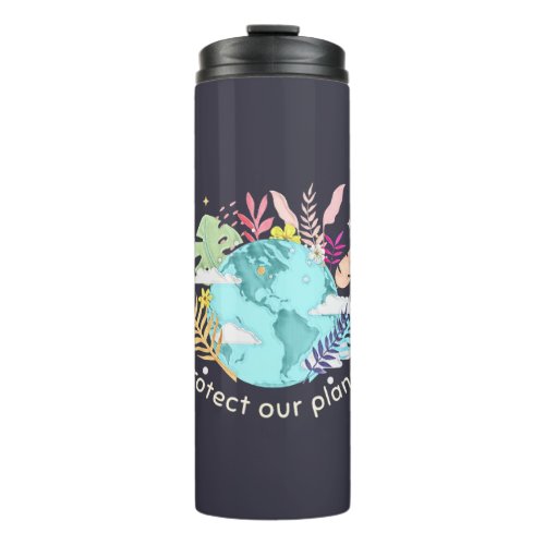 Protect Our Planet _ Earth Day Sketchy texture Thermal Tumbler