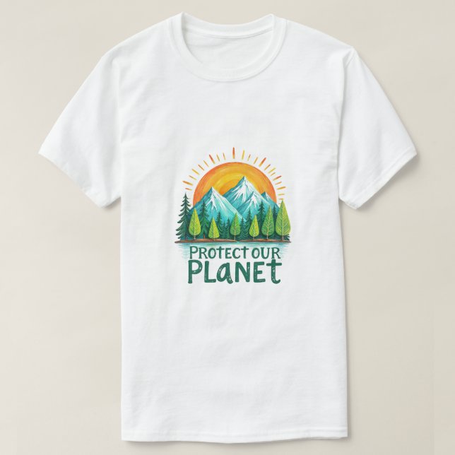 Protect Our Planet Vector Design | Nature Tree Mou T-Shirt (Design Front)