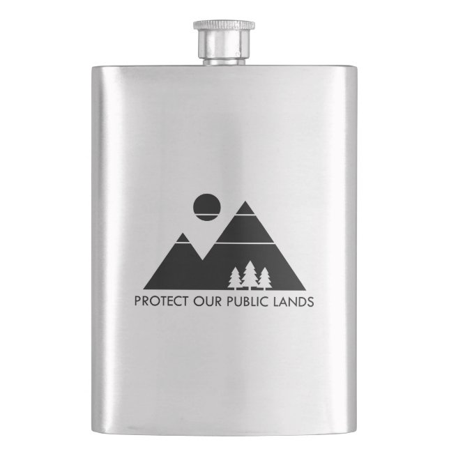 Protect Our Public Lands Mountain Flask (Front)