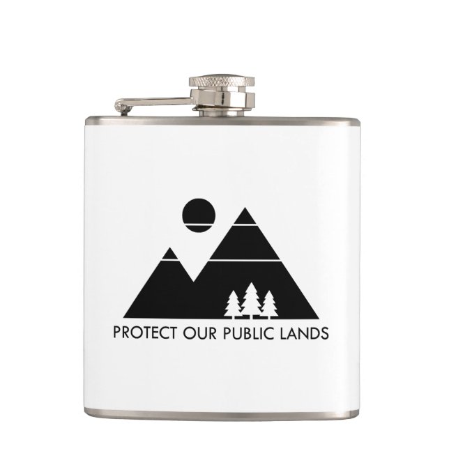 Protect Our Public Lands Mountain Flask (Front)