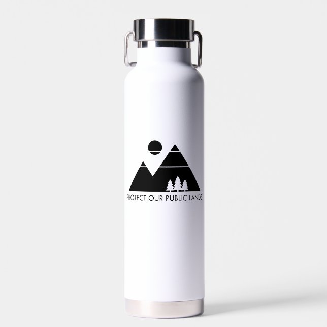 Protect Our Public Lands Mountain Water Bottle (Front)