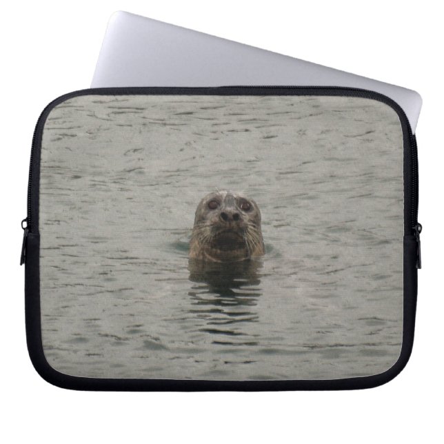 Protect Our Seals from Hunting - Wildlife Art Laptop Sleeve (Front)