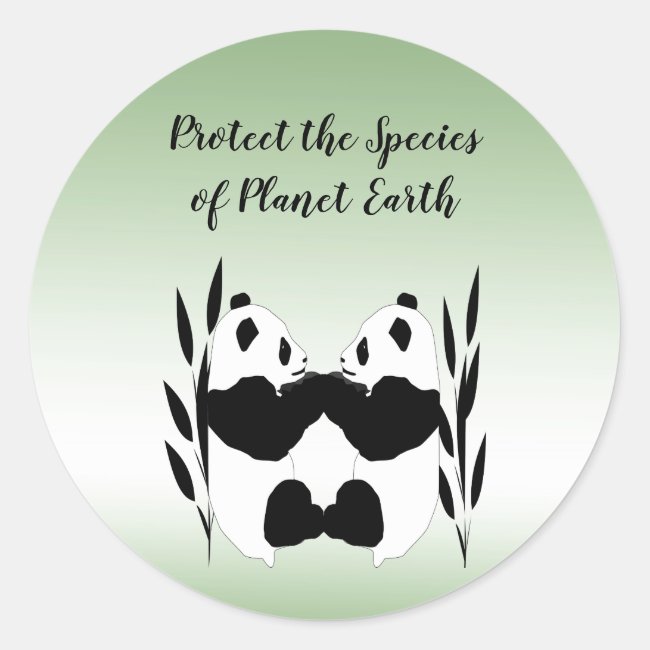 Protect Our Species Planet Earth Day Panda Sticker