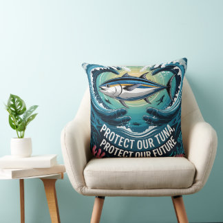 Protect Our Tuna Protect Our Future Throw Pillow
