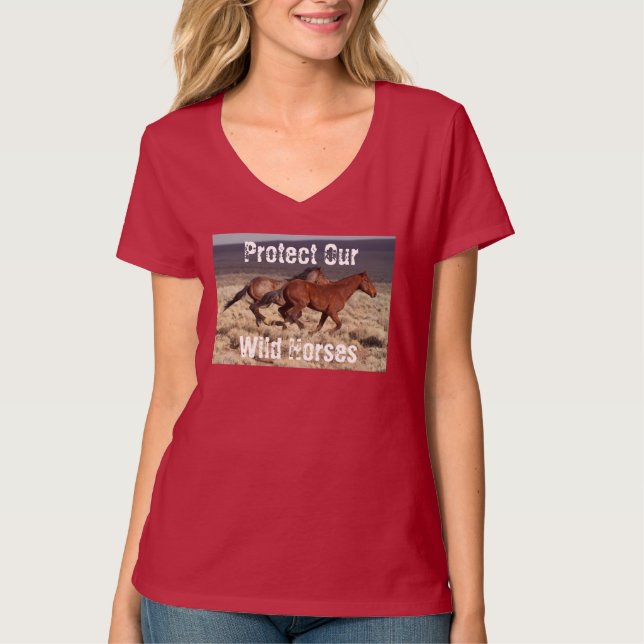 Protect Our Wild Horses WHE T-Shirt (Front)