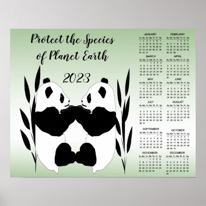 Protect Panda Earth Day 2023 Animal Calendar