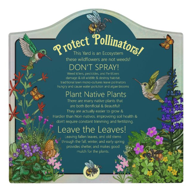 Protect Pollinators  Door Sign (Large Crest Front)