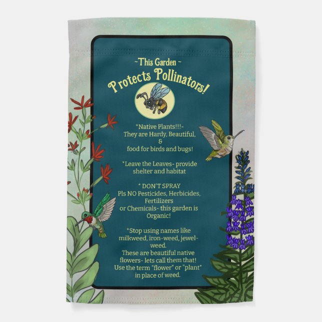 Protect Pollinators  Garden Flag (Front)