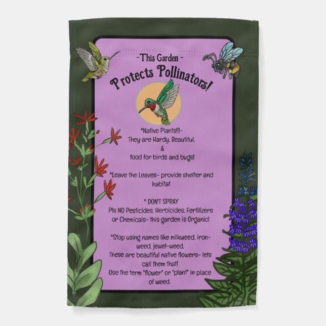 Protect Pollinators  Garden Flag (Front)