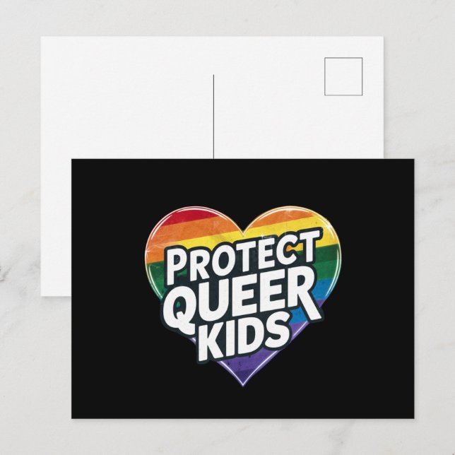 Protect Queer Kids  Rainbow Heart  LGBT Pride  Postcard (Front/Back)