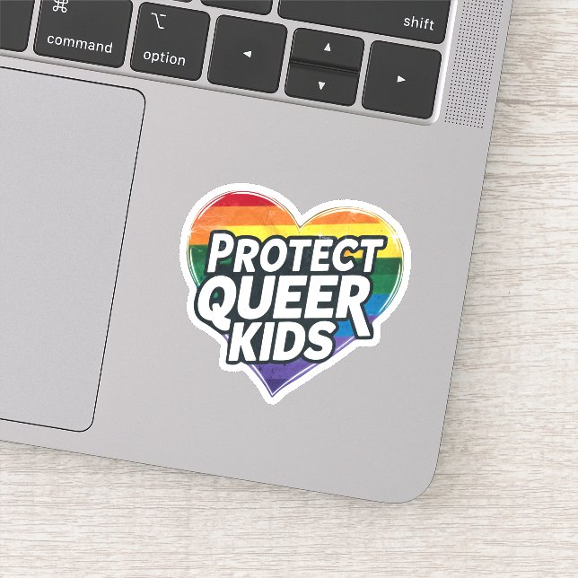  Protect Queer Kids  Rainbow Heart  LGBT Pride  Sticker (Detail)