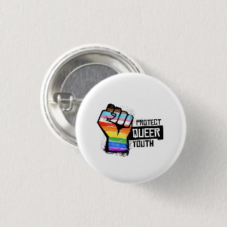 Protect Queer Youth - Progress Pride Fist Button
