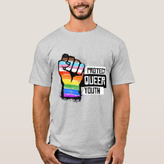 Protect Queer Youth - Progress Pride Fist T-Shirt
