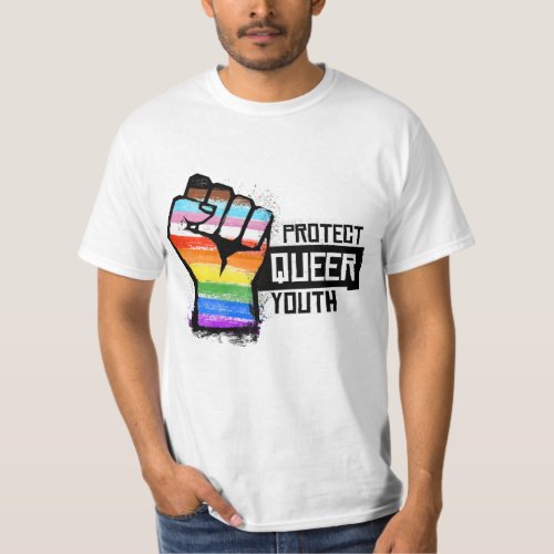 Protect Queer Youth _ Progress Pride Fist T_Shirt