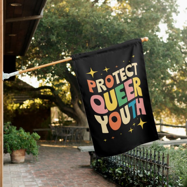 Protect Queer Youth Protect Trans Kids LGBTQ House Flag (In SItu)