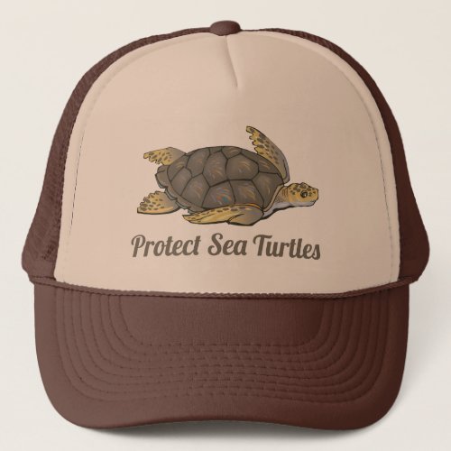 Protect Sea Turtles Ocean Habitats Endangered Trucker Hat