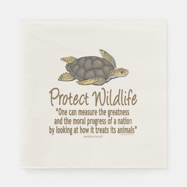 Protect Sea Turtles Paper Napkins (Front)