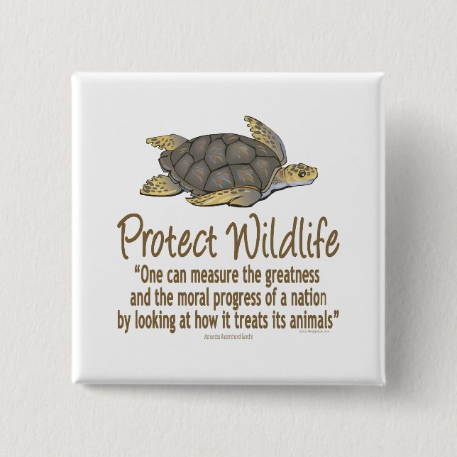 Protect Sea Turtles Pinback Button (Front)
