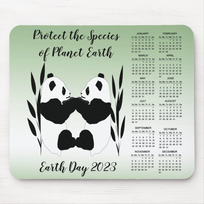 Protect Species Earth Day 2023 Panda Calendar 