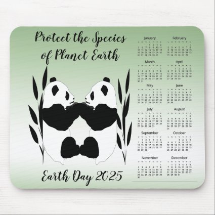 Protect Species Earth Day 2025 Panda Calendar 