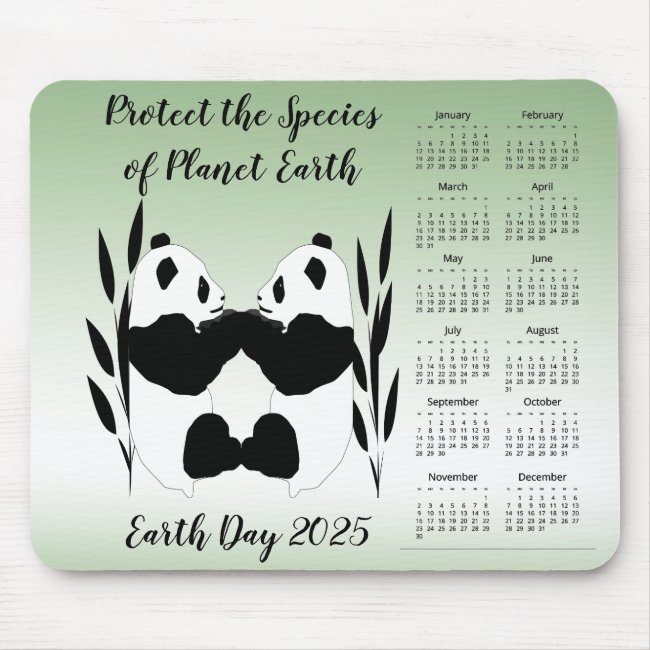 Protect Species Earth Day 2025 Panda Calendar