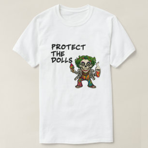 Protect The Dolls – Creepy Hippie Clown Skull Grap T-Shirt