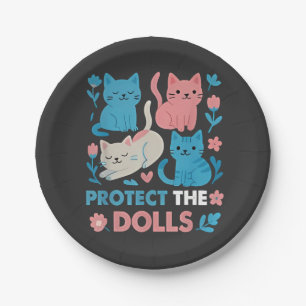 Protect the Dolls Equality Trans LGBT cats Lover  Paper Plates