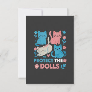 Protect the Dolls Equality Trans LGBT cats Lover  Thank You Card