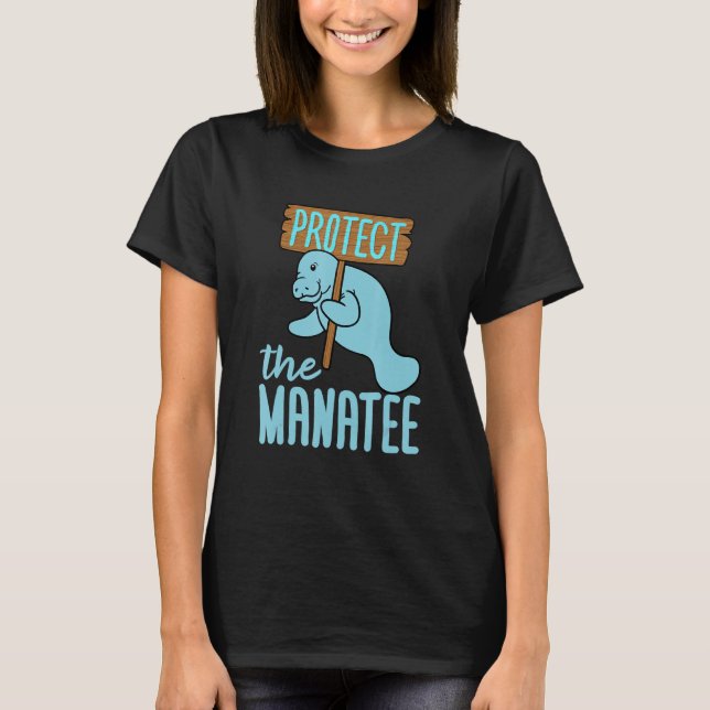 Protect the Manatee Chubby Floaty Potato Sea Cow T-Shirt (Front)