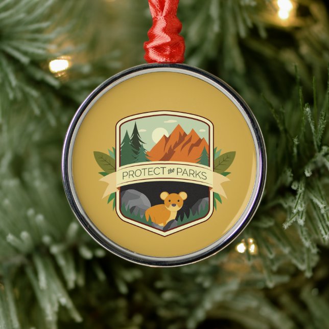 Protect the Parks Pika Metal Ornament (Tree)