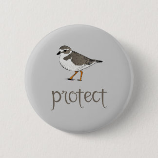 Protect the Piping Plover Bird Button