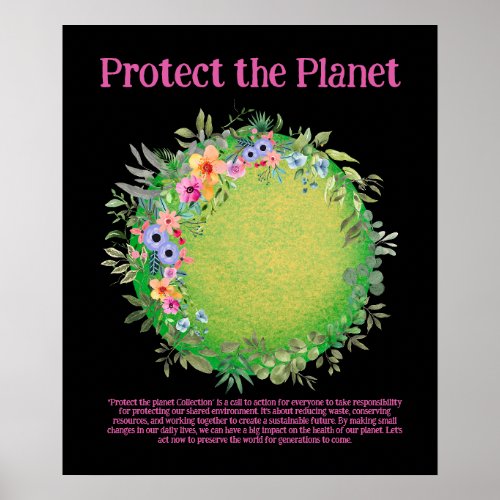 PROTECT THE PLANET SAVE EARTH Earth Day Art Poster