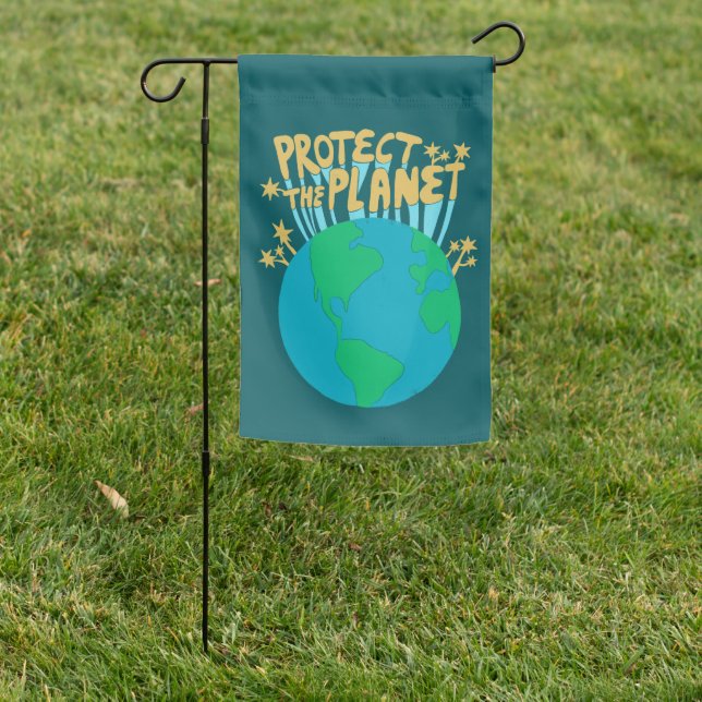 PROTECT THE PLANET SAVE EARTH Eco Green Art  Garden Flag (In SItu)