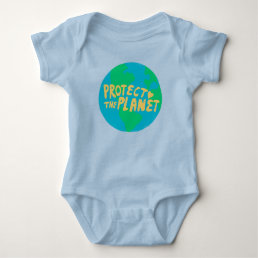 PROTECT THE PLANET SAVE EARTH Eco Green Baby Bodysuit