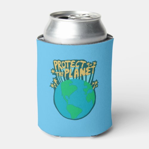 PROTECT THE PLANET SAVE EARTH Eco Green Can Cooler