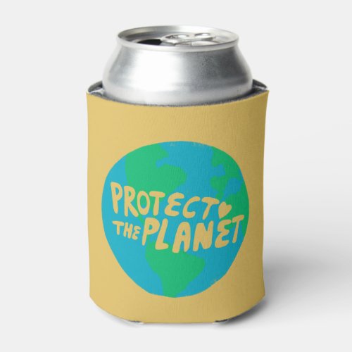 PROTECT THE PLANET SAVE EARTH Eco Green Can Cooler