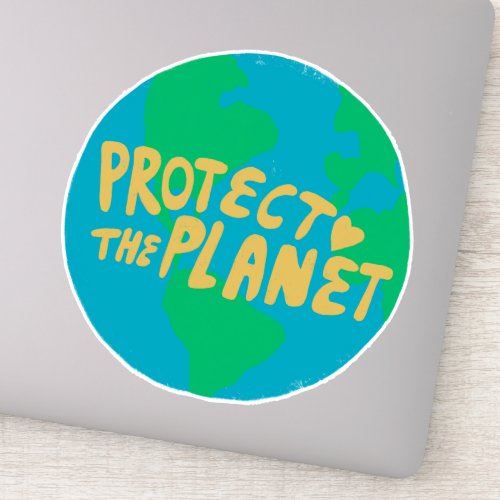 PROTECT THE PLANET SAVE EARTH Eco Green Sticker