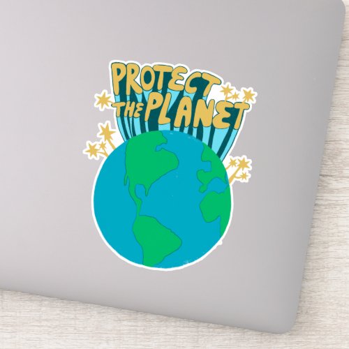 PROTECT THE PLANET SAVE EARTH Eco Green Sticker