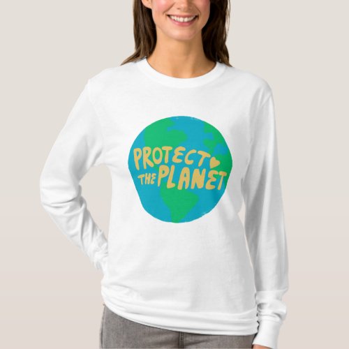 PROTECT THE PLANET SAVE EARTH Eco Green T_Shirt