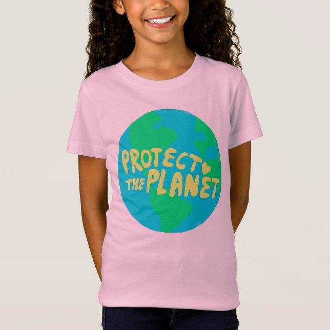 PROTECT THE PLANET SAVE EARTH Eco Green T-Shirt (Front)