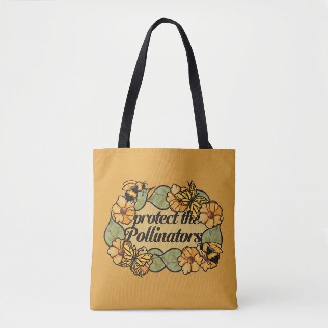 Protect the pollinators bee and butterflies        tote bag (Front)