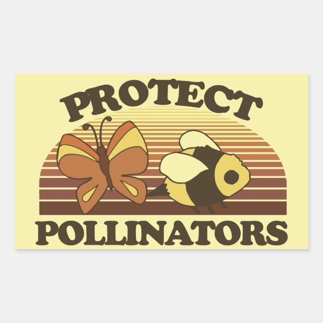 Protect the Pollinators  Rectangular Sticker (Front)