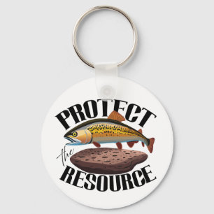 Protect The Resource With Rainbow Trout In Habitat Keychain