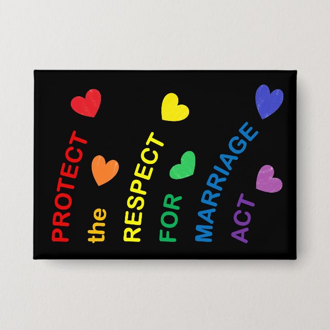 PROTECT the Respect for Marriage Act Rainbow  Button (Front)