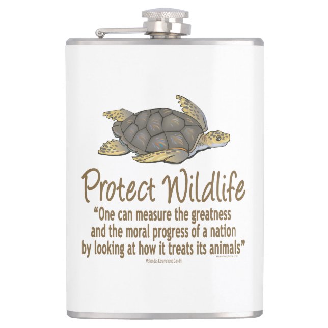 Protect the Sea Turtles Flask (Front)