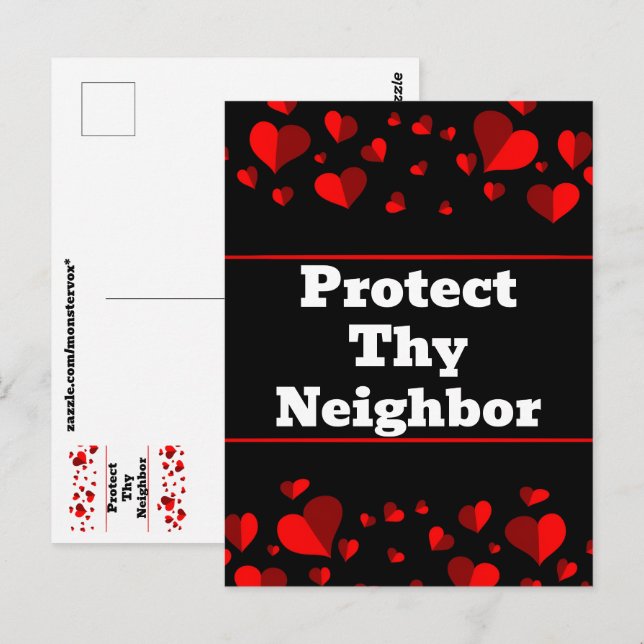 Protect Thy Neighbor Postcard (Front/Back)