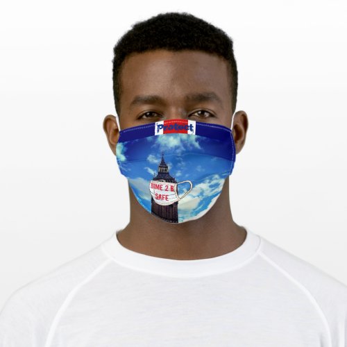 Protect Time 2 Be Safe Big Ben London Adult Cloth Face Mask