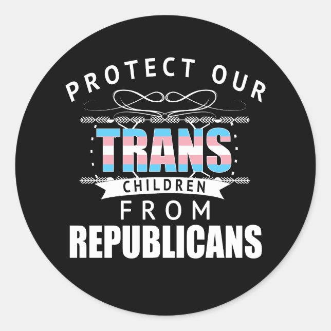 Protect Trans Children Classic Round Sticker (Front)