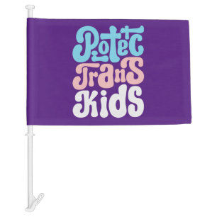 Protect Trans Kids Car Flag