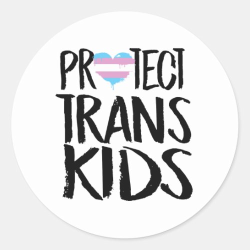 PROTECT TRANS KIDS CLASSIC ROUND STICKER